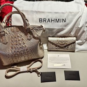 Brahmin Golden Glow Melbourne handbag and Ady Wallet